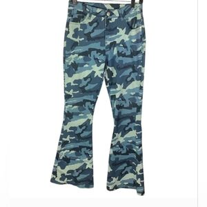 Celebrity Ace  Flare Wide Leg Jeans with Camouflage Pattern